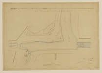 216146 Plattegrond van het voormalige bastion Morgenster met stadsbuitengracht en aangrenzende straten; met weergave ...